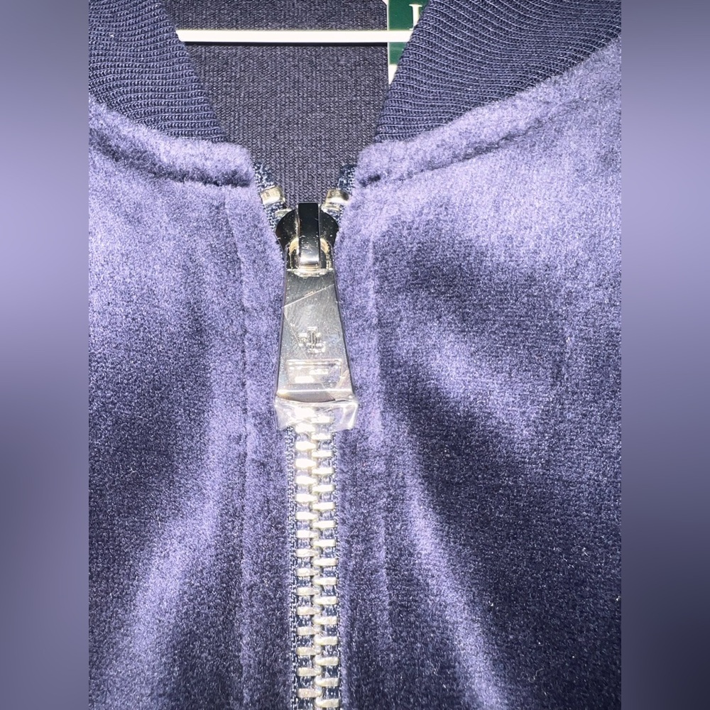 RALPH LAUREN Active Full Zip Jacket Womens XL Cotton Navy Knit Velour NWT $115 - Picture 5 of 11